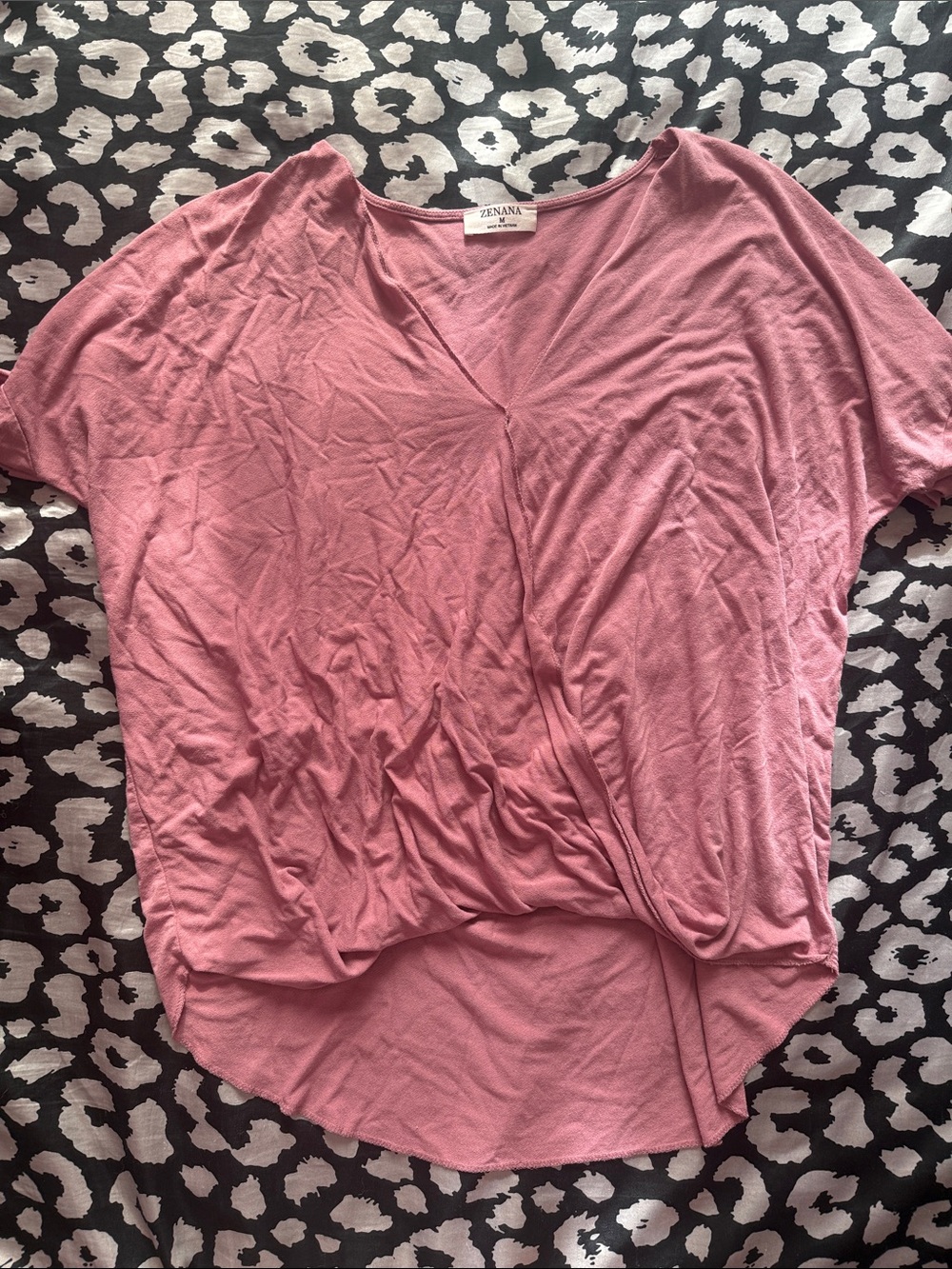Zenana Outfitters Dusty Rose V-Neck Dolman Sleeve Top